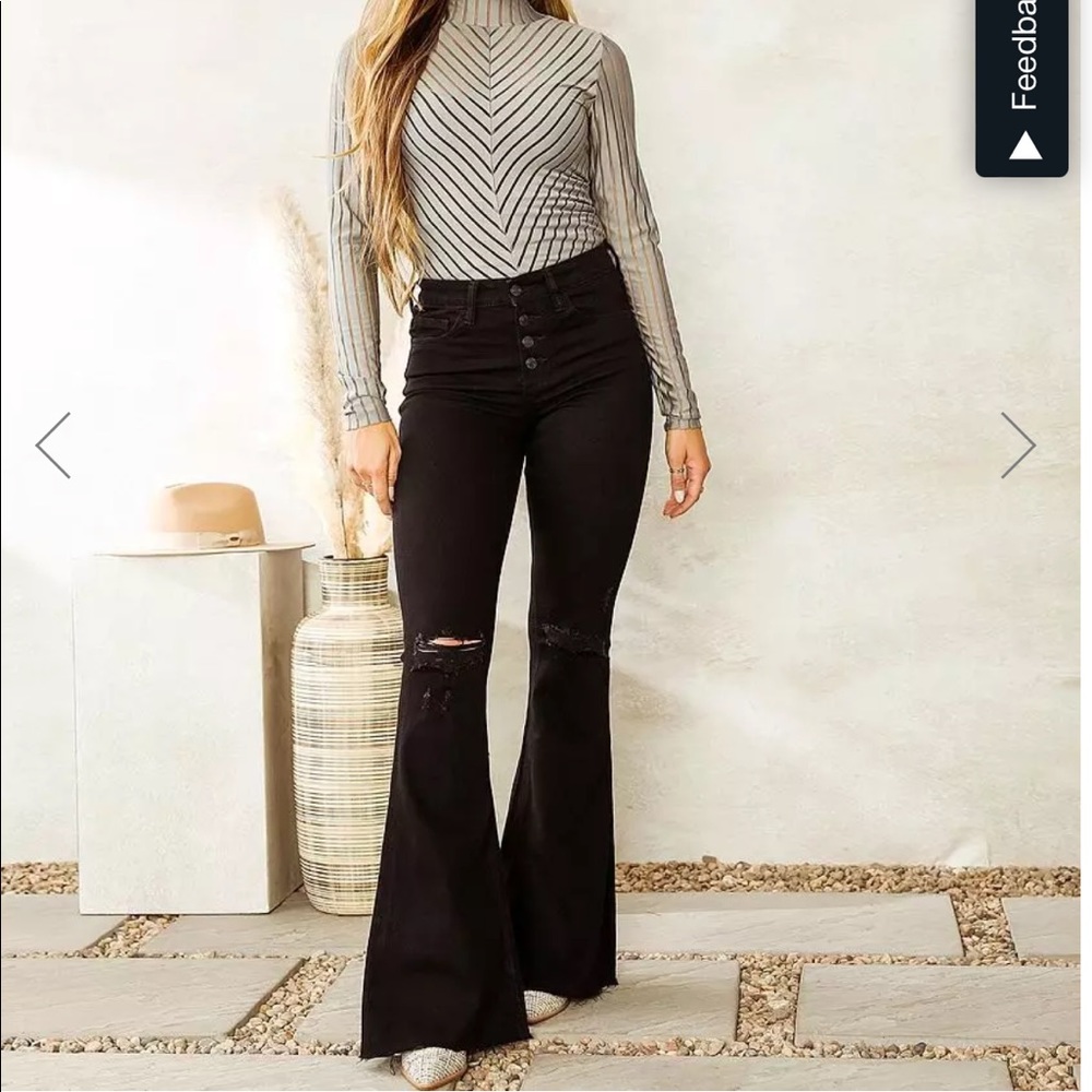 Vici Bella flare denim, black 🖤